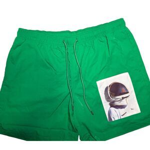 Supervsn Studios Spaceman Water Shorts Green NWT